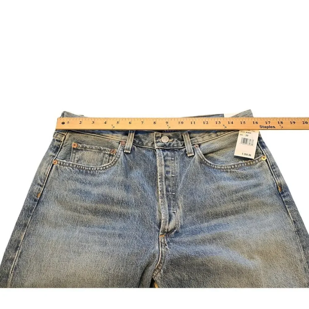 Agolde Kelly Jeans High Rise Relaxed Straight Blue Womens 29 Distressed NWT